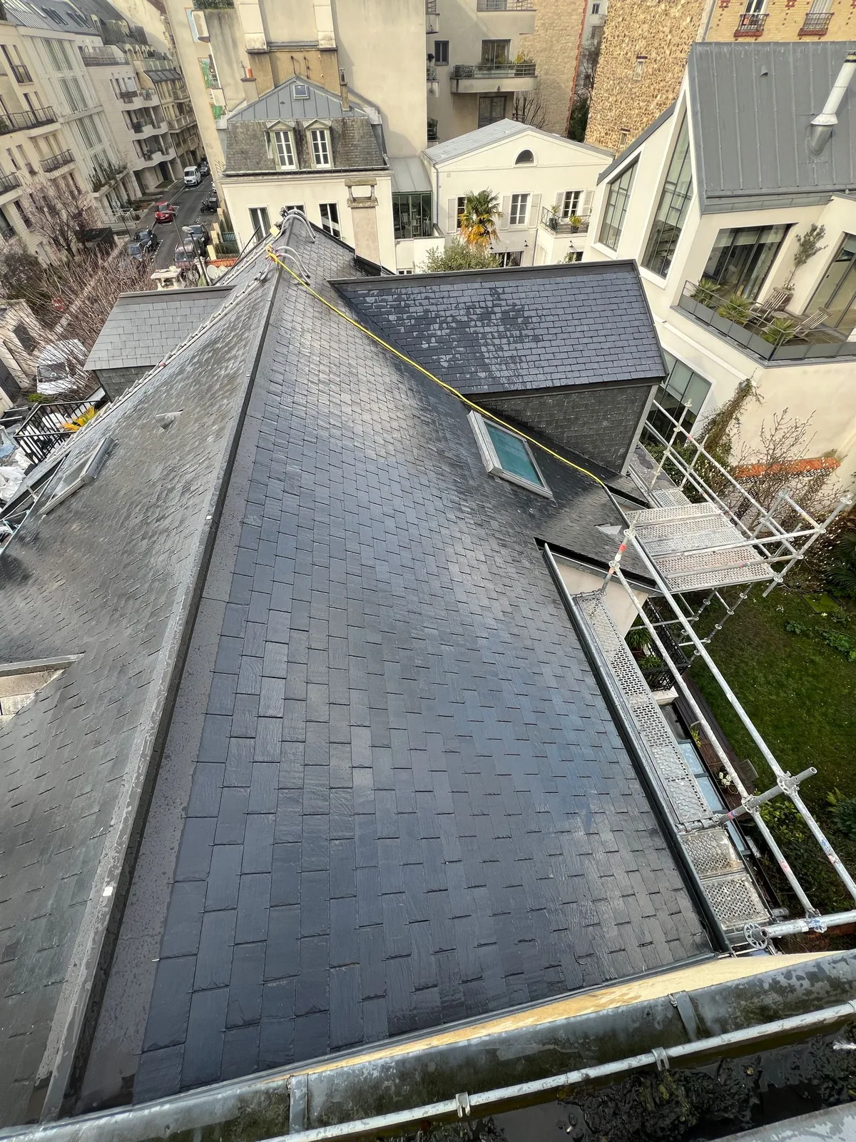 Ardoise d'une maison protégée du secteur